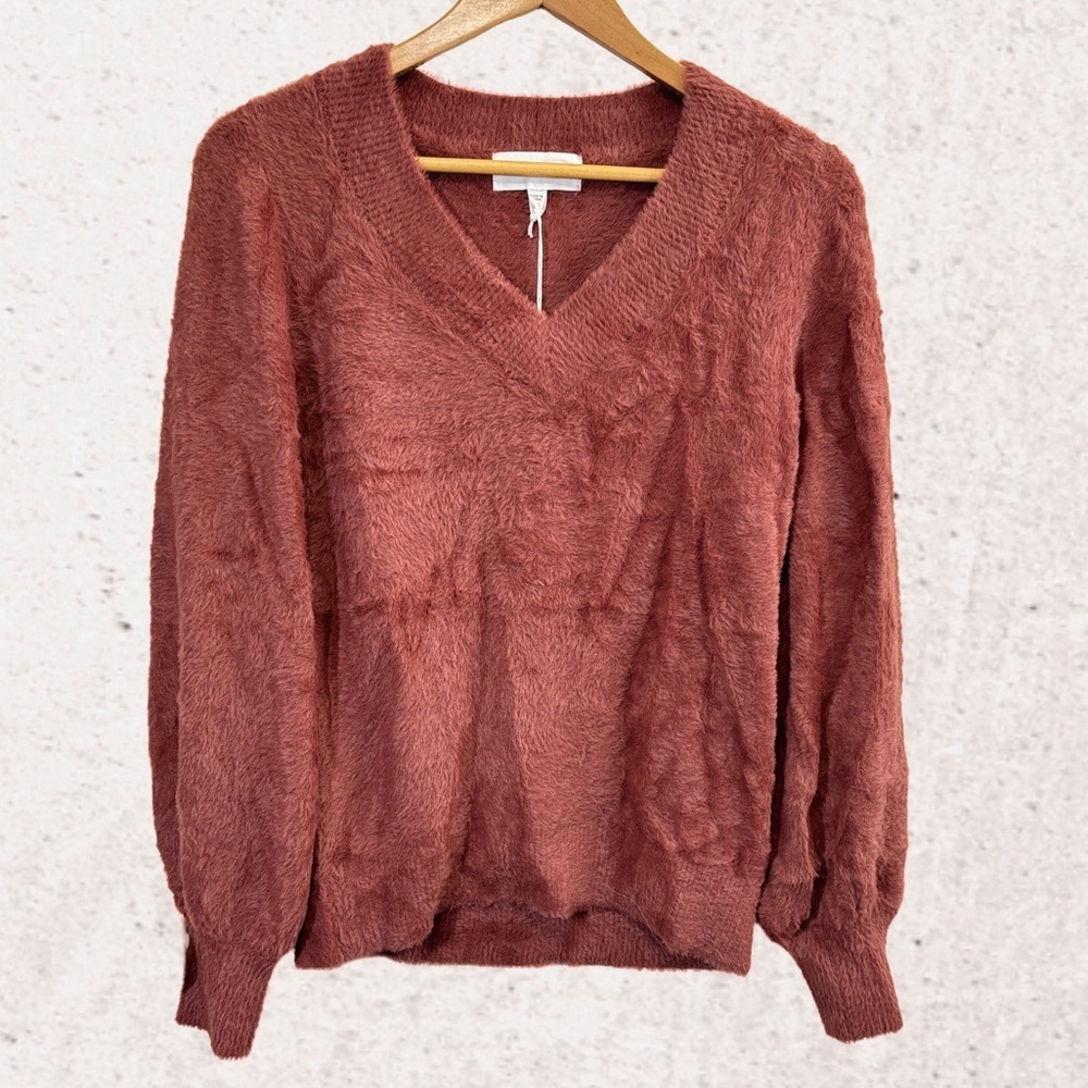 Dear John V-Neck Sweater in Brown and Pink